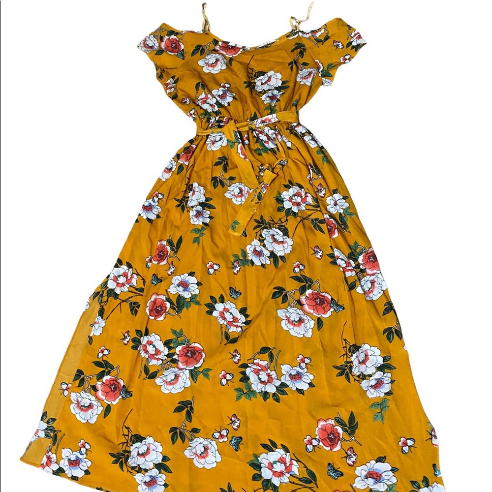 Cute off shoulder with straps summer maxi dress